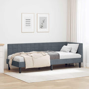 Hoekbedframe 80x200 cm fluweel donkergrijs