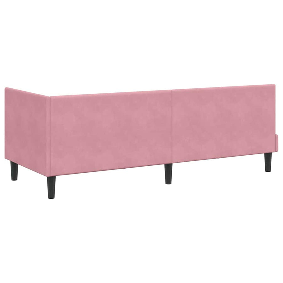 Hoekbedframe met hoofdeinde Roze 80 cm x 200 cm Fluweel