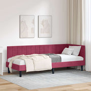 Hoekbedframe 80x200 cm wijnrood fluweel
