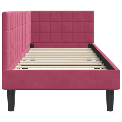 Hoekbedframe met hoofdeinde Wijnrood 80 cm x 200 cm Fluweel