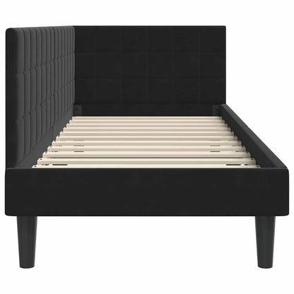 Hoekbedframe met hoofdeinde Zwart 80 cm x 200 cm Fluweel