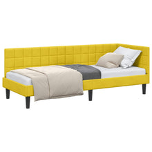 Hoekbedframe met hoofdeinde Geel 80 cm x 200 cm Fluweel