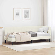 Hoekbedframe 80x200 cm crème fluweel