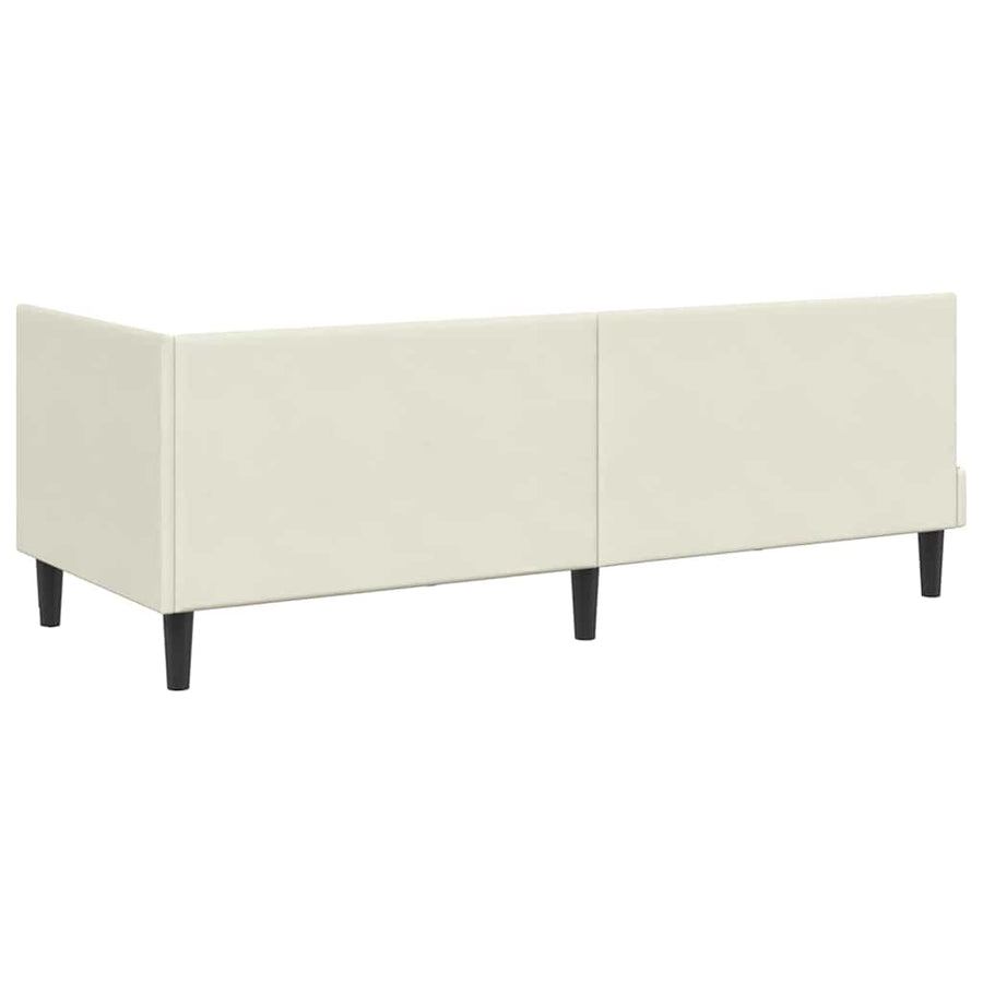 Hoekbedframe met hoofdeinde Crème 80 cm x 200 cm Fluweel