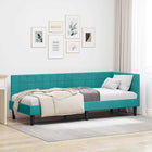 Hoekbedframe 80x200 cm turquoise fluweel