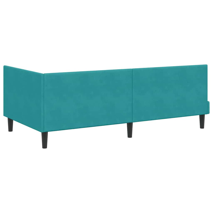 Hoekbedframe met hoofdeinde Turquoise 90 cm x 190 cm Fluweel