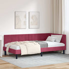 Hoekbedframe wijnrood 90x200 cm fluweel