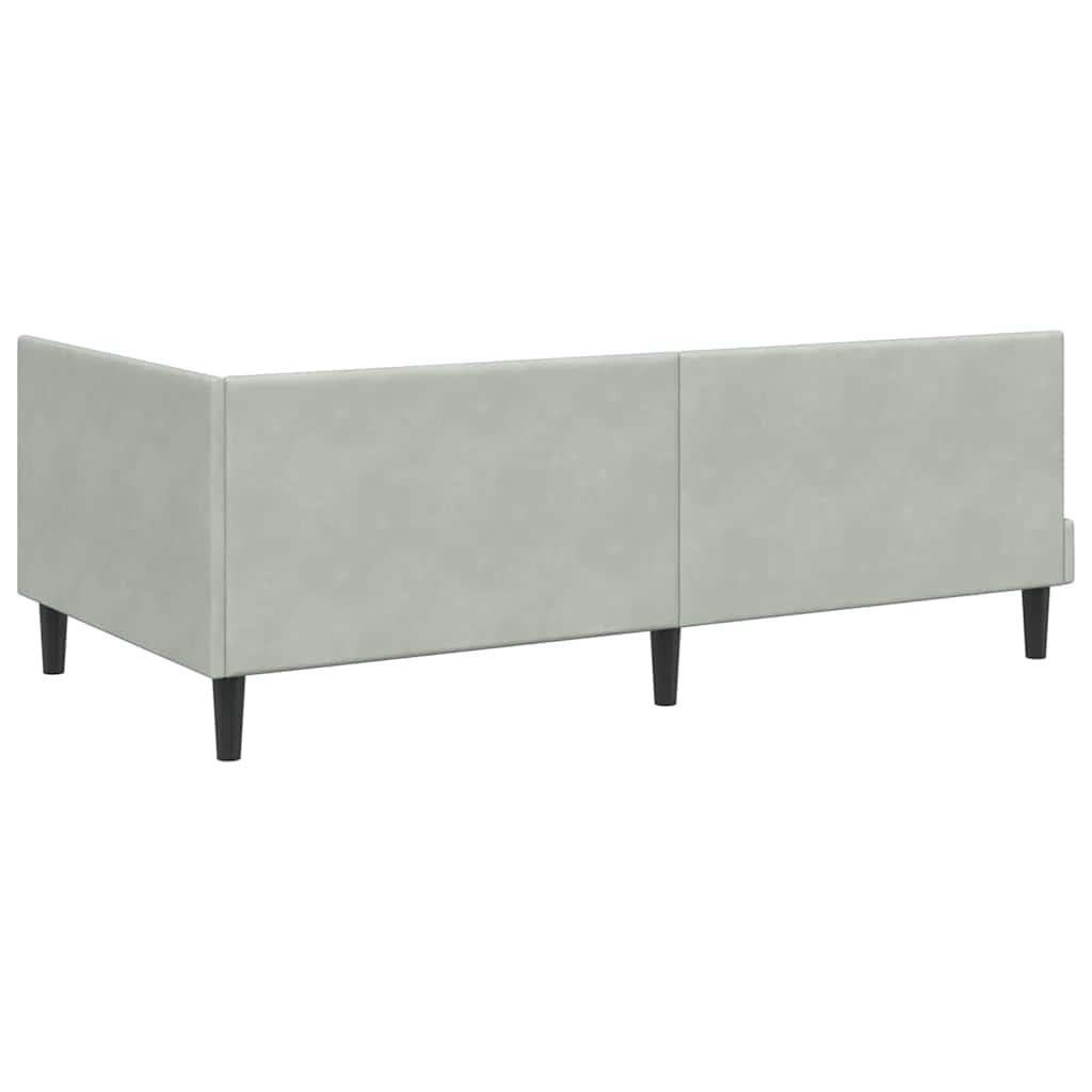 Hoekbedframe met hoofdeinde Lichtgrijs 100 cm x 200 cm Fluweel