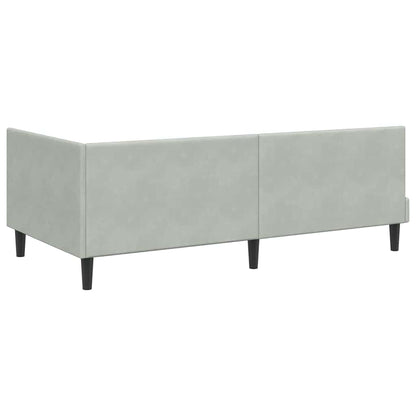 Hoekbedframe met hoofdeinde Lichtgrijs 100 cm x 200 cm Fluweel