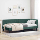 Corner Bed Frame with Headboard Dark Green 100 cm x 200 cm Velvet