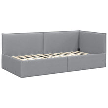 Hoekbedframe met hoofdeinde Lichtgrijs 80 x 200 cm Stof