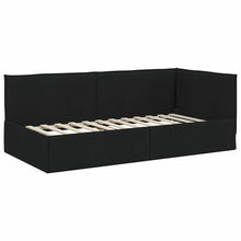 Hoekbedframe met hoofdeinde Zwart 80 x 200 cm Stof