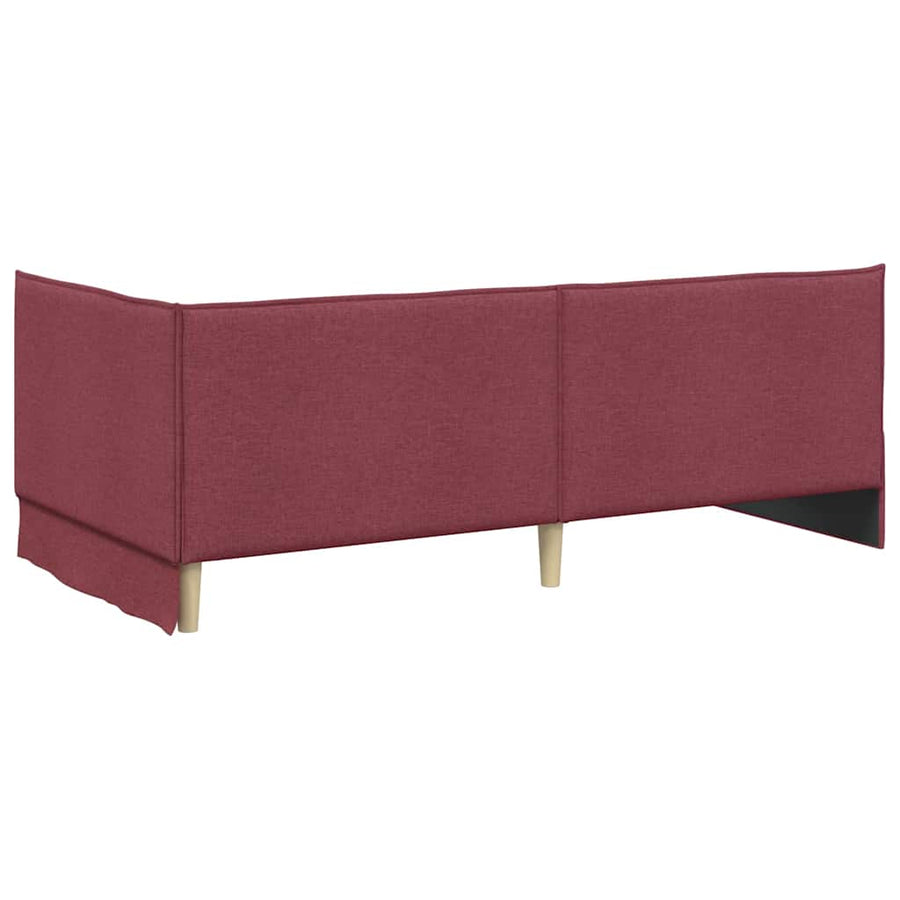 Hoekbedframe met hoofdeinde Wijnrood 80 x 200 cm Fluweel