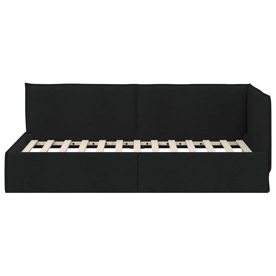 Hoekbedframe met hoofdeinde Zwart 90 x 190 cm Fluweel
