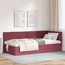 Hoekbedframe met hoofdeinde Wijnrood 90 x 190 cm Fluweel