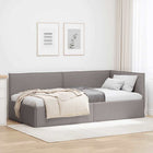 Hoekbedframe 90x190 cm taupe stof