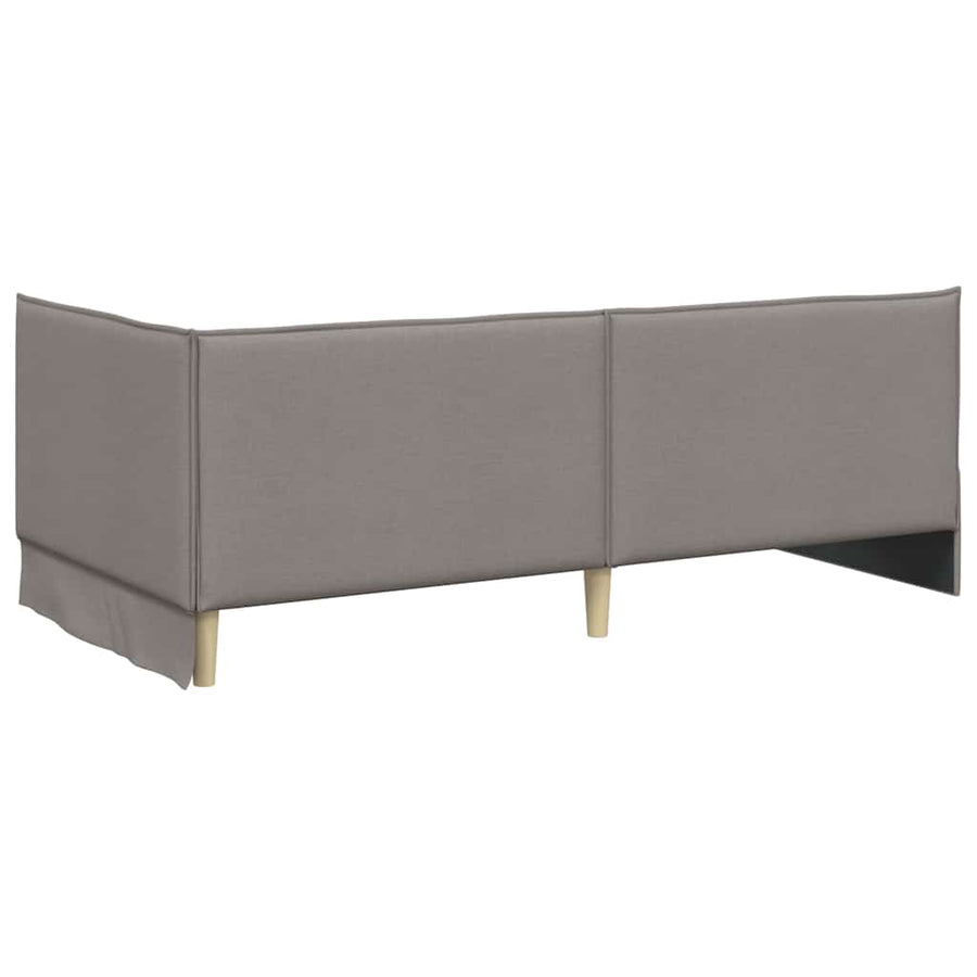 Hoekbedframe met hoofdeinde Taupe 90 x 190 cm Stof