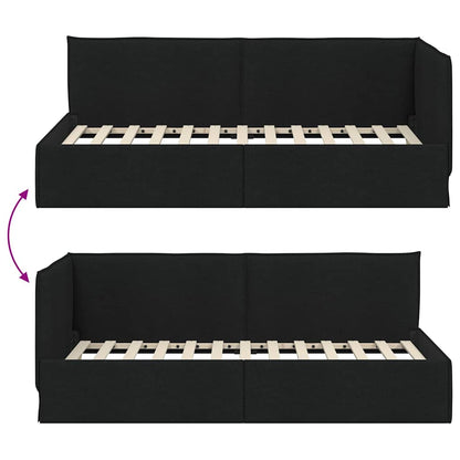 Hoekbedframe met hoofdeinde Zwart 90 x 200 cm Fluweel