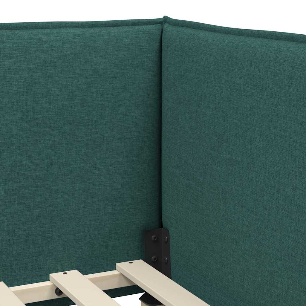 Hoekbedframe met hoofdeinde Donkergroen 90 x 200 cm Fluweel