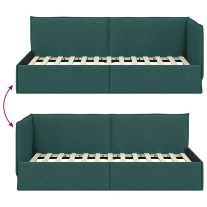 Hoekbedframe met hoofdeinde Donkergroen 90 x 200 cm Fluweel