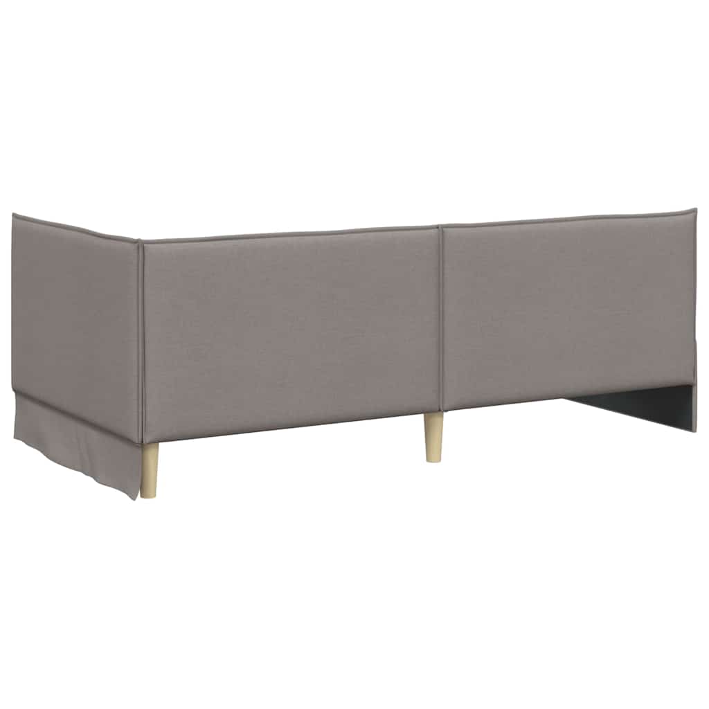 Hoekbedframe met hoofdeinde Taupe 90 x 200 cm Stof