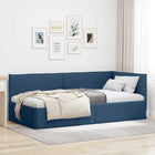 Hoekbedframe blauw 90x200 cm stof