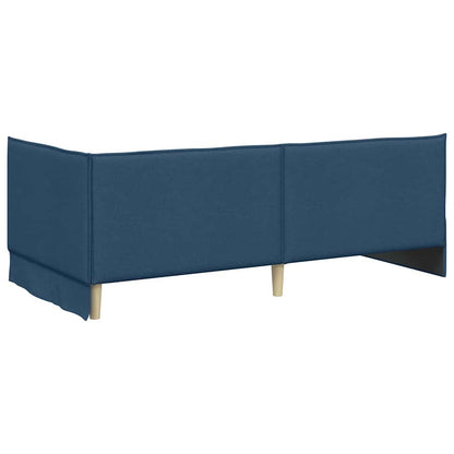Hoekbedframe met hoofdeinde Blauw 90 x 200 cm Stof