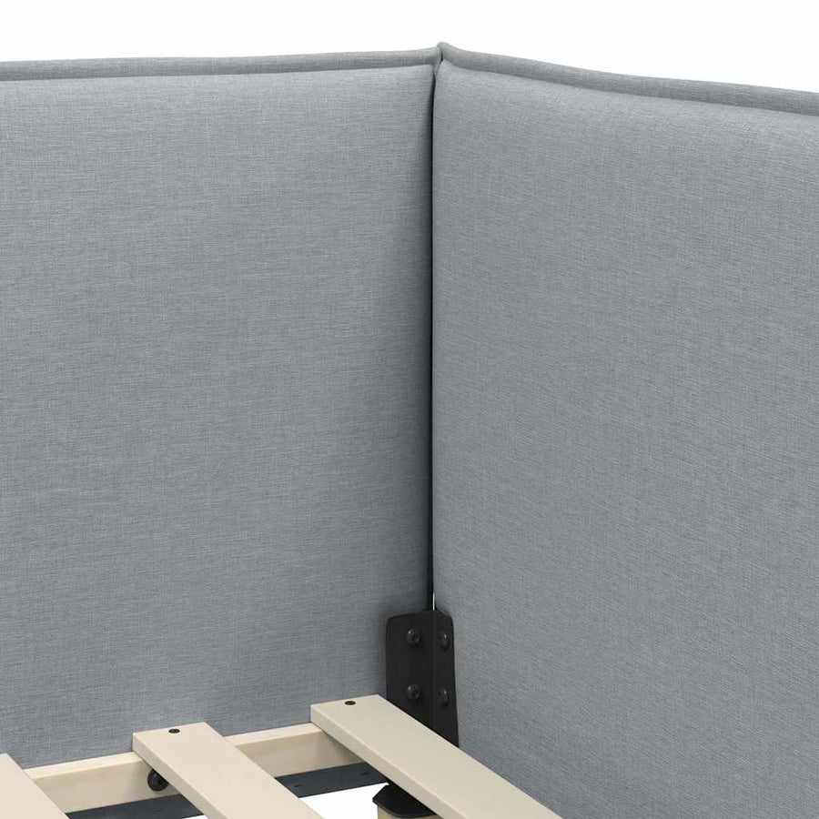 Hoekbedframe met hoofdeinde Lichtgrijs 100 x 200 cm Fluweel
