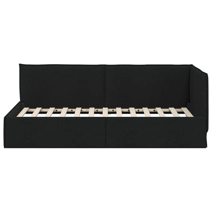 Hoekbedframe met hoofdeinde Zwart 100 x 200 cm Fluweel