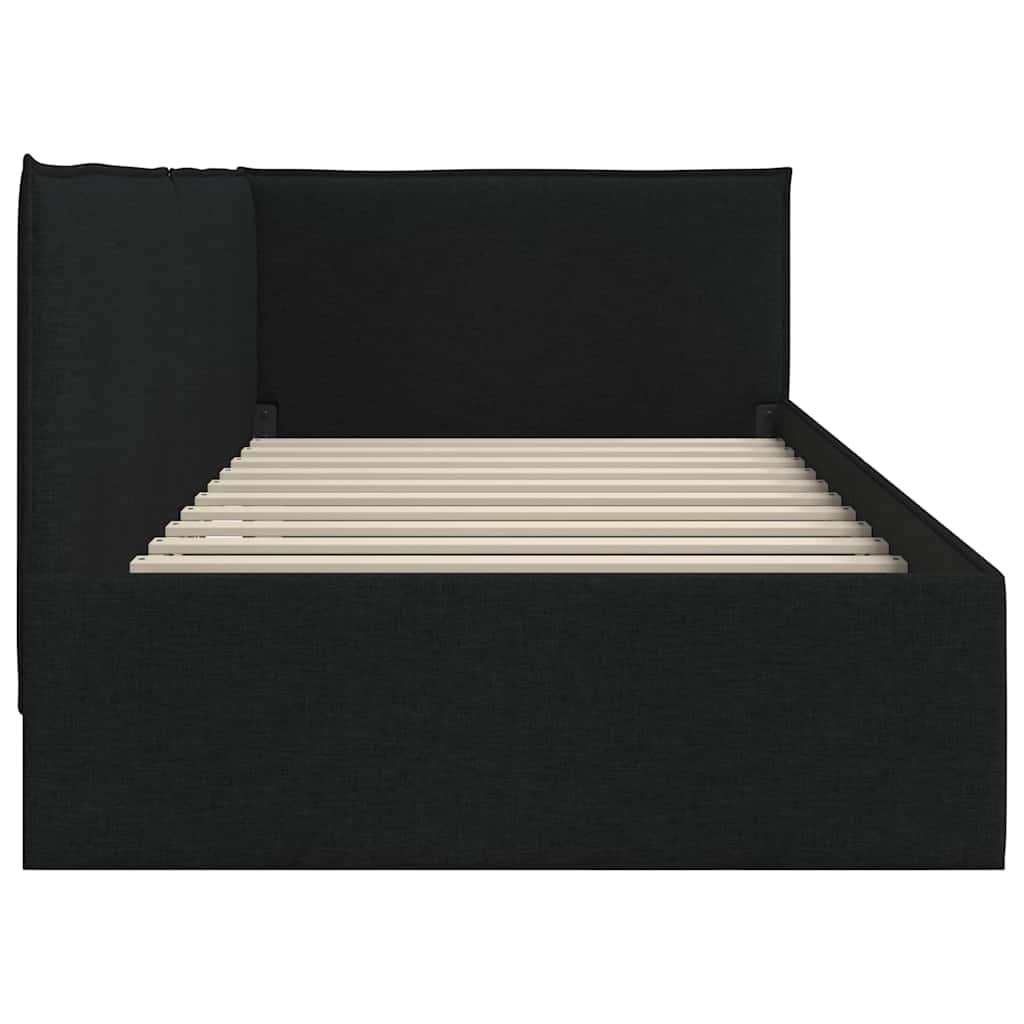 Hoekbedframe met hoofdeinde Zwart 100 x 200 cm Fluweel