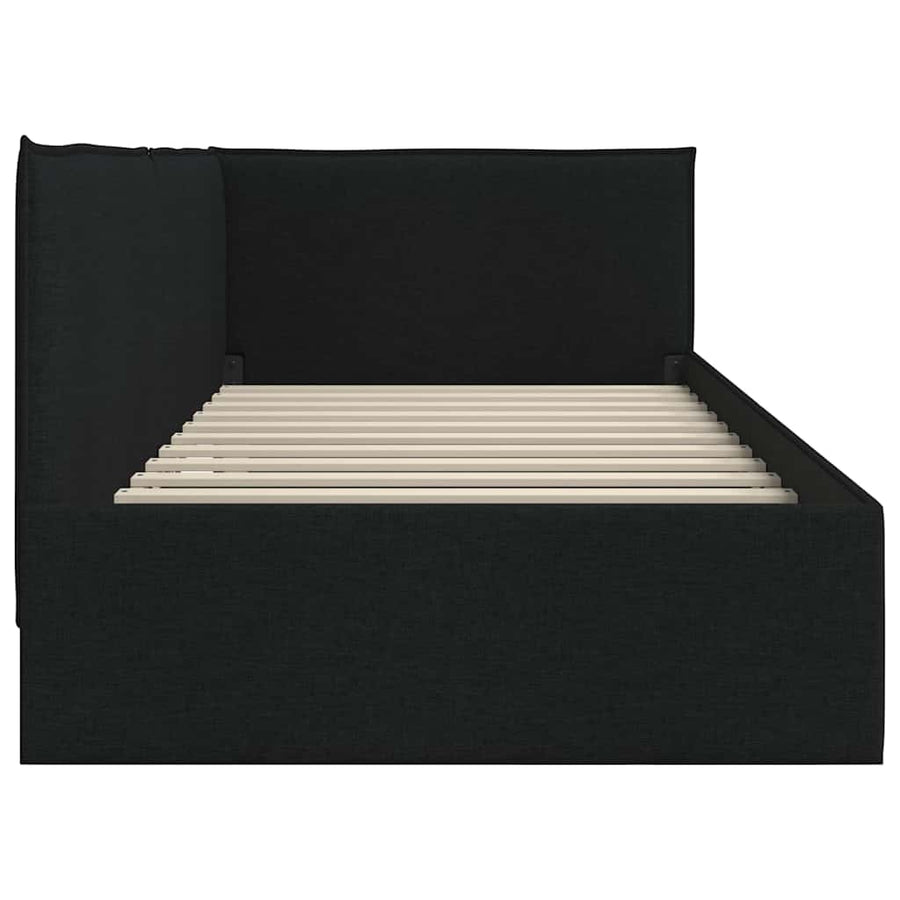 Hoekbedframe met hoofdeinde Zwart 100 x 200 cm Fluweel
