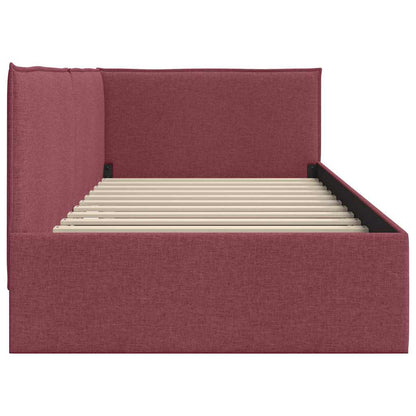 Hoekbedframe met hoofdeinde Wijnrood 100 x 200 cm Fluweel