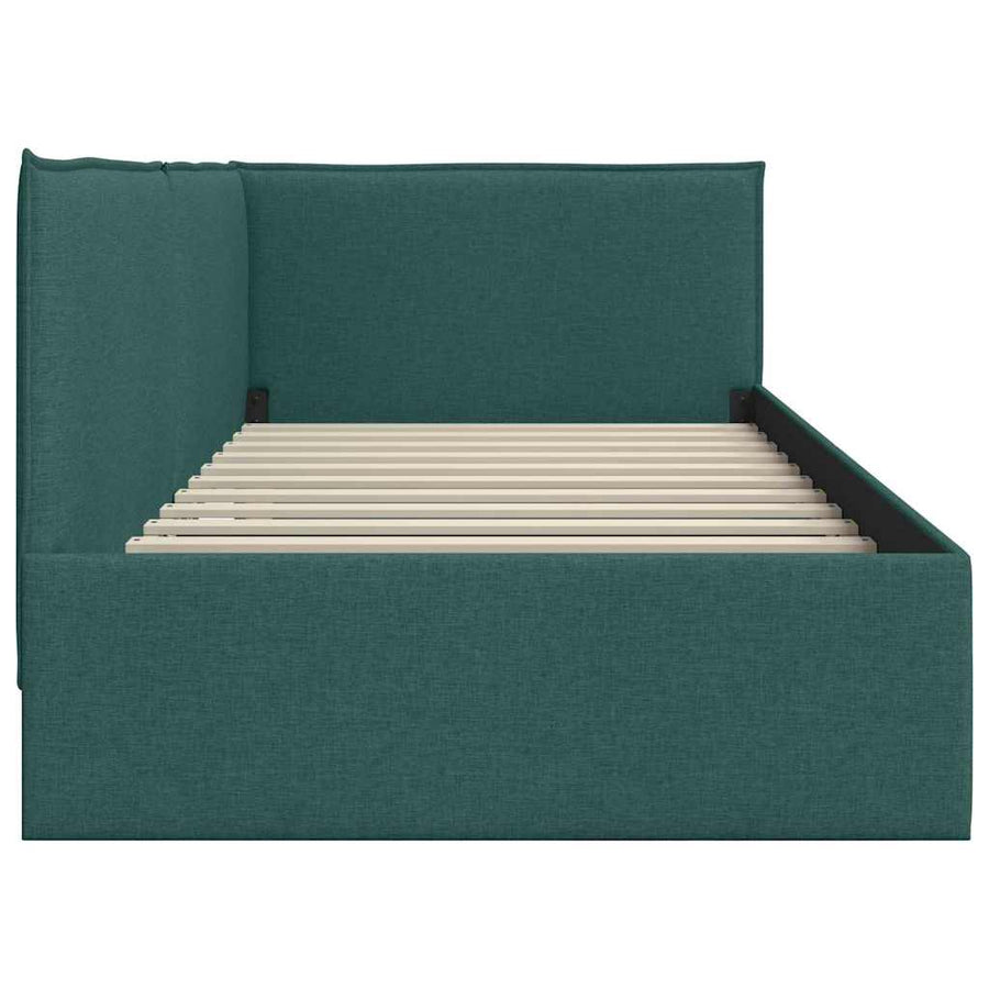 Hoekbedframe met hoofdeinde Donkergroen 100 x 200 cm Fluweel