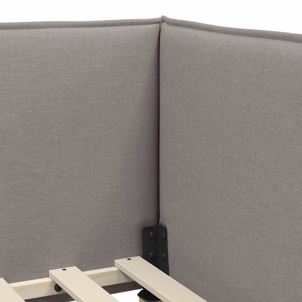 Hoekbedframe Taupe 100 x 200 cm Stof