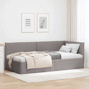 Hoekbedframe taupe 100x200 cm stof