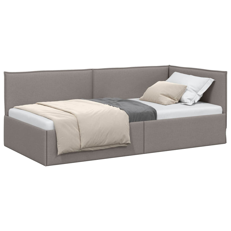 Hoekbedframe Taupe 100 x 200 cm Stof