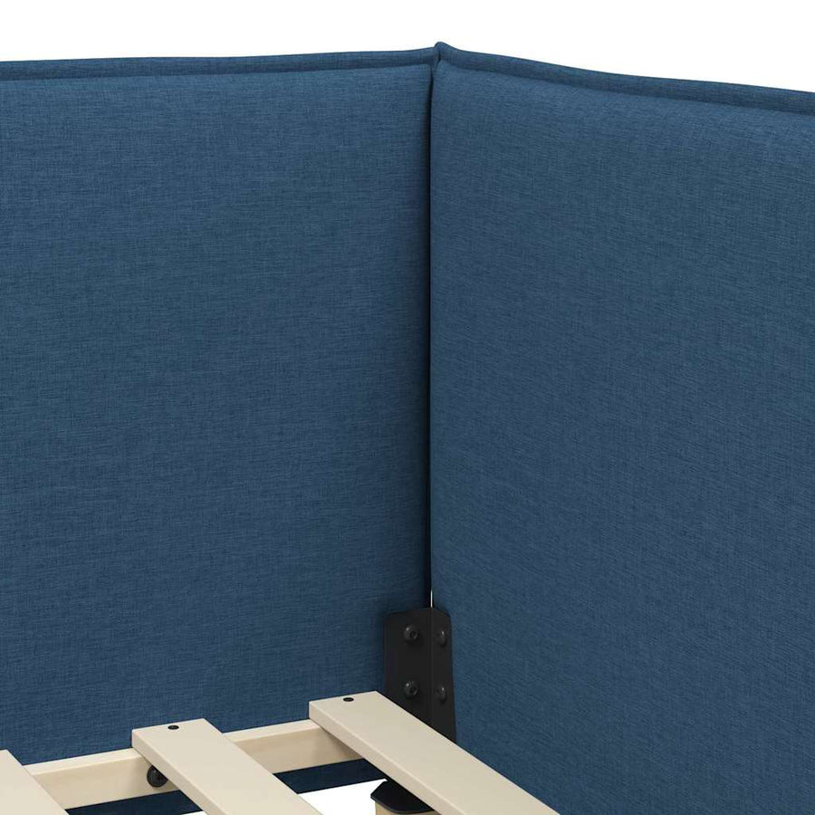 Hoekbedframe met hoofdeinde Blauw 100 x 200 cm Stof