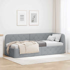 Corner Bed Frame with Headboard Light Grey 80 x 200 cm Fabric