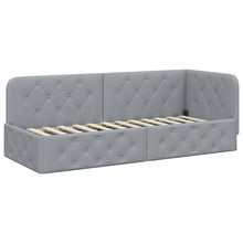 Hoekbedframe met hoofdeinde Lichtgrijs 80 x 200 cm Stof