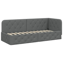 Hoekbedframe met hoofdeinde Donkergrijs 80 x 200 cm Stof