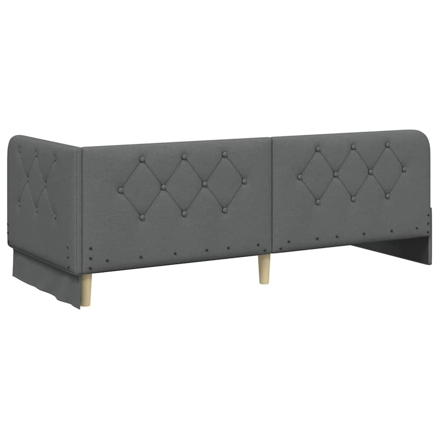Hoekbedframe met hoofdeinde Donkergrijs 80 x 200 cm Stof
