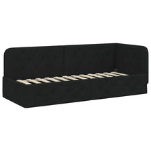 Hoekbedframe met hoofdeinde Zwart 80 x 200 cm Stof