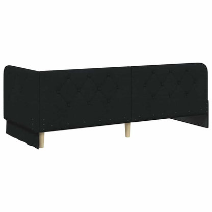 Hoekbedframe met hoofdeinde Zwart 80 x 200 cm Stof