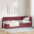 Corner Bed Frame with Headboard Wine Red 80 x 200 cm Fabric