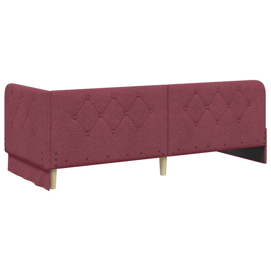 Hoekbedframe met hoofdeinde Wijnrood 80 x 200 cm Stof