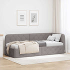 Corner Bed Frame with Headboard Taupe 80 x 200 cm Fabric