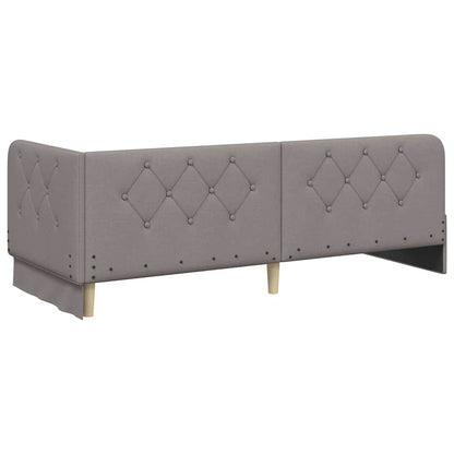 Hoekbedframe met hoofdeinde Taupe 80 x 200 cm Stof