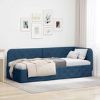 Corner Bed Frame with Headboard Blue 80 x 200 cm Fabric