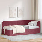 Corner Bed Frame with Headboard Wine Red 90 x 200 cm Fabric