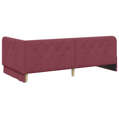 Hoekbedframe met hoofdeinde Wijnrood 90 x 200 cm Stof